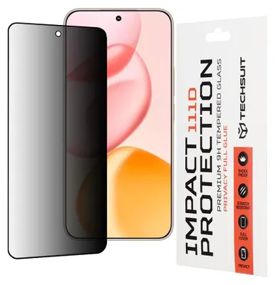 Obrázok produktu pre Techsuit - 111D Privacy Full Glue ochranné tvrdené sklo na Honor 400 - čierne