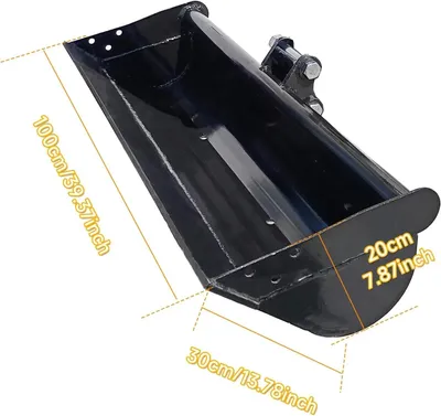Immagine prodotto di Pala livellatrice per miniescavatori - FLBUCKET5810 - Senza denti - 1000 mm - Adatta per miniescavatori da 0,8 a 1,5 tonnellate