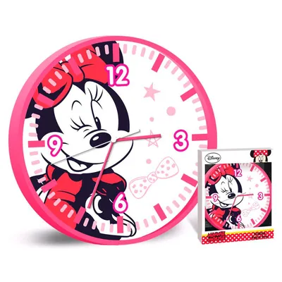Produktbild von Disney wanduhr Minnie Girls 25 cm rosa/wei