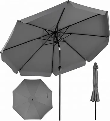 Imagen del producto de Sombrilla de 300 cm, sombrilla para jardín con volantes y manivela
