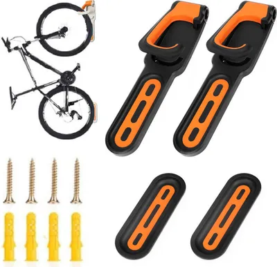 Image de 2 pièces de support mural pour vélo Antidérapant Suspension de vélo Anti-rayures Montage mural Porte-vélos gain de place pour VTT Vélo pliant