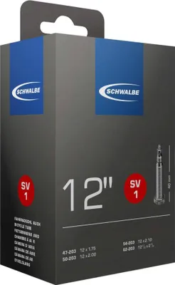 Produktbild von Schwalbe 10405313 12' Schlauch 'SV 1', 12 1/2x1.75-2 1/4' (47/62-203), SV 40 mm, schwarz