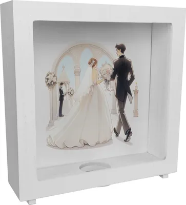 Produktbild von Hochzeitskasse Rahmen Spardose aus Holz