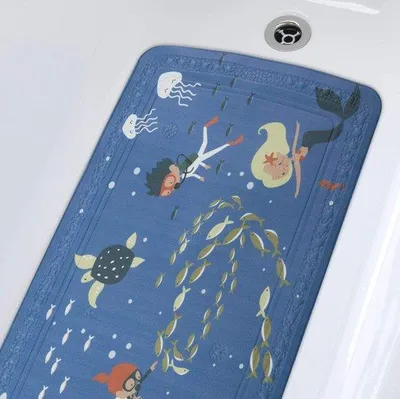 Produktbild von Ibenzoa® Rutschfeste Dusch- & Badmatte aus PVC, 91 x 36 cm – mit Saugnäpfen & Abflusslöchern, sichere Badematte für Kinder, Erwachsene und Haustiere