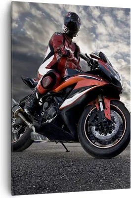 Produktbild von Bild auf Leinwand - Leinwandbild - Einteilig - Sport Rennen Motorrad Reise - 70x100cm - Wand Bild - Wanddeko - Wandbilder - Leinwanddruck - Wanddekoration - Leinwand bilder - Wandbild - PA70x100-2542