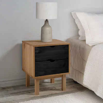 Imagen del producto de vidaXL Mesita de noche OTTA, color , 45 x 39 x 57 cm, madera maciza de pino
