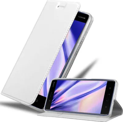 Obrázek produktu pro Cadorabo pouzdro na mobilní telefon pro Nokia 8 2017 Protective Case in Silver Cover Case Booklet