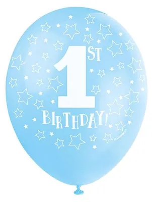 Produktbild von 5 Luftballons 1. Geburtstag blau