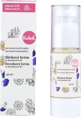 Produktbild von Kvitok Nachtpflaumencreme mit Squalan und B5 für reife Haut 50+ 30 ml
