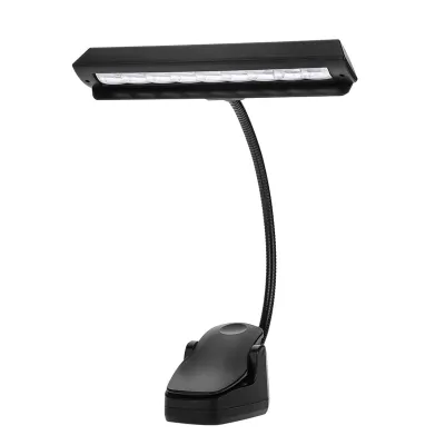 Prenosná flexibilná 9 LED diód Clip On Music Stand Light Stolová lampa na čítanie v spálni
