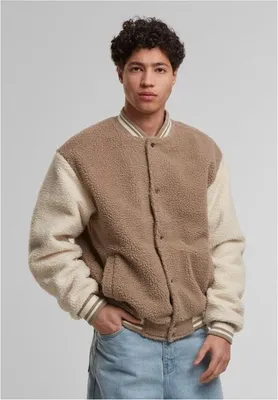 Obrázok produktu pre Pánská bunda Urban Classics Teddy College Jacket darktaupe - S