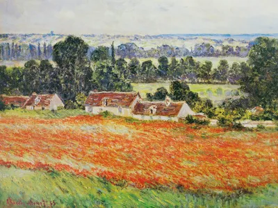 Obrázek produktu pro Claude Monet Art Print Obraz - Pole máků v Giverny, 1885 (60 x 80 cm)