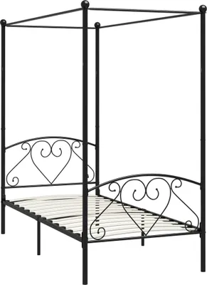 Immagine prodotto di Struttura letto a baldacchino in metallo nero 90 x 200 cm