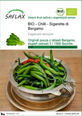 Obrázek produktu pro SAFLAX - BIO - Chilli - Sigaretta di Bergamo - Capsicum annuum - 10 Semena