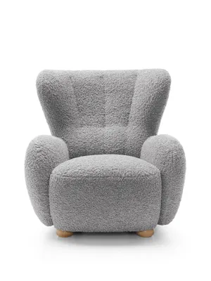 Produktbild von Sessel HUGSY Relaxsessel Boucle mit hoher Rückenlehne – Skandi & Boho Stil