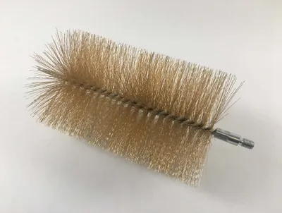 Imagen del producto de Cabezal de cepillo de 130 mm, cepillo para tuberías, alambre de acero latonado, con rosca exterior M10