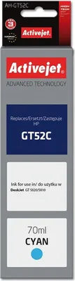 Zdjęcie produktu dla Activejet Tusz AH-GT52C (zamiennik HP GT52C M0H54AE; Supreme; 70 ml; niebieski), Wysoka (XL) wydajność, Cyjan, Atrament barwnikowy, 70 ml, 1 szt., Jednopak