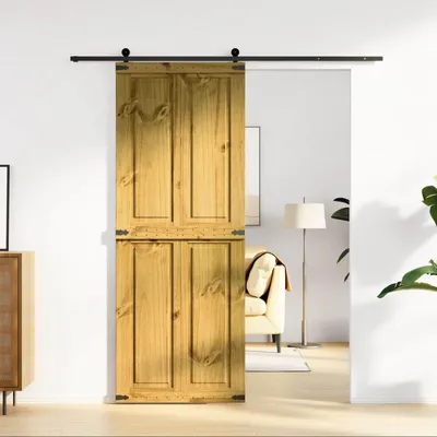 Produktbild von Möbel Scheunentür Corona Honigbraun 80 x 210 cm Massives Kiefernholz - Zimmertüren &49112