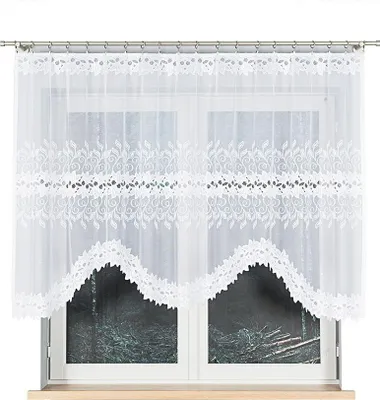 Produktbild von BASTIA - Fertiggardine aus Jacquard mit Schnitt unten - 250x130 cm - weiß