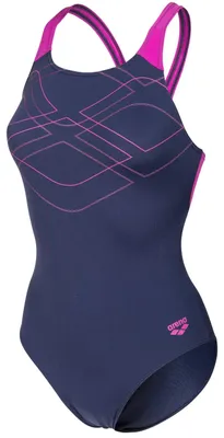Produktbild von arena Badeanzug Damen Graphic Swimmsuit Swim Pro Back, Farbe:Navy, Größe:40