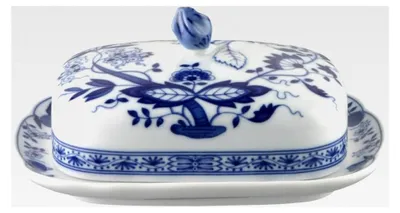 Produktbild von Zwiebelmuster Butterdose, 250 g, blau