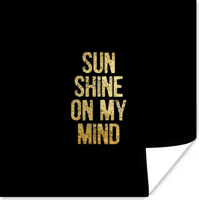 Produktbild von MuchoWow® Poster Zitate - Sonne - Gold - Briefe 50x50 cm - Wohnzimmerdekoration