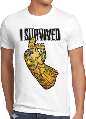 Produktbild von style3 I survivded Thanos Herren T-Shirt infinity superheld kino