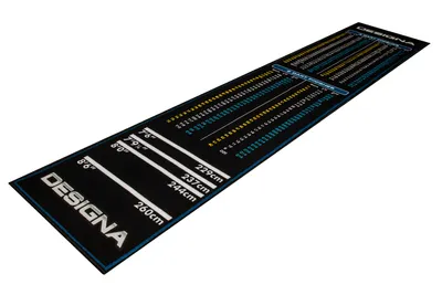 Produktbild von Designa Dart-Matte Checkouts Heavy Duty Teppich rutschfeste Rückseite Matten schlank Blau