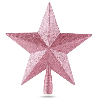 Produktbild von Baumspitze für Weihnachtsbaum Christbaumspitze Aufsatz für Tannenbaum Weihnachtsdekoration (Stern-Voll-Pink)