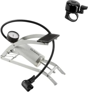 Produktbild von Beto Classic Fahrrad Luftpumpe Fußluftpumpe Aluminium 7 Bar inkl. 1 x Fahrradklingel