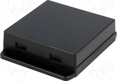 Image de 1 x Boîtier : universel. Dimensions : X : 80,6 mm, Z : 23,5 mm, Y : 80 mm. Modèle : NUB808023BK, boîtier universel