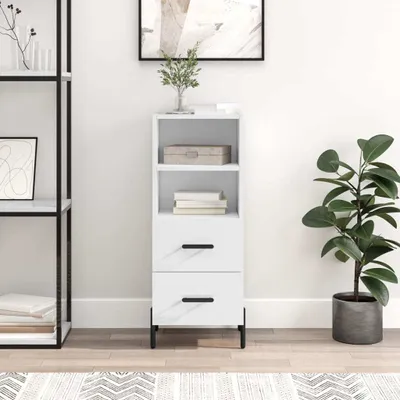 Produktbild von vidaXL Sideboard Hochglanz-Weiß 34,5x34x90 cm Holzwerkstoff