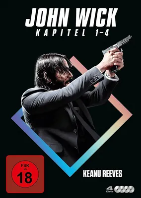 John Wick character holding a gun, with text and rating information.