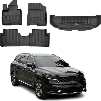 Obrázok produktu pre Sada podlahových rohoží a vložiek do batožinového priestoru OMAC pre Kia Sorento Hybrid 2020-2025 guma 4x
