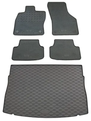 Rigum Gummi Fußmatten + Kofferraumwanne im Set für VW Golf 7, schwarz