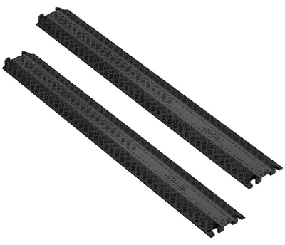 Image de VEVOR Lot de 2 rampes de protection de câbles 1 canal Pont pour câbles en TPR Pont pour tuyaux 100 x 13 x 2 cm Protection anti-collision 907 kg (par essieu) Capacité de charge Rampe pour câbles Design antidérapant Idéal pour les parkings