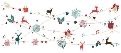 Image de Autocollants guirlande de Noël – Autocollants de Noël – Décoration festive – 40 x 95 cm