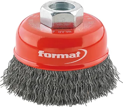 Obrázok produktu pre FORMÁT Hrnčeková kefa z vlnitého oceľového drôtu M14 60 mm, priemer kefy: 60 mm, hrúbka drôtu: 0,3 mm, Ø kefy: 60 mm