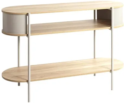 Produktbild von Eichenholz-Konsole-Tisch mit grauer Färbung
