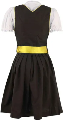 Produktbild von 3-teiliges Midi-Dirndl-Set Dirndel Dirndlbluse Dirndlschürze 44cm, Größe:46, Farbe:Gelb