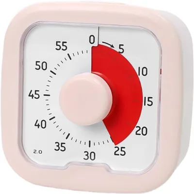 Produktbild von Visueller Timer 60 Minuten Countdown Timer mit großem Bildschirm für Kinder und Erwachsene Leiser Kurzzeitmesser für Küche Schule Büro Batterie inklusive