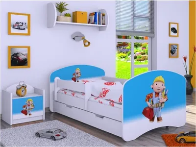 Image de BDW, Lit d'enfant avec matelas & coffre de lit, 160x80
