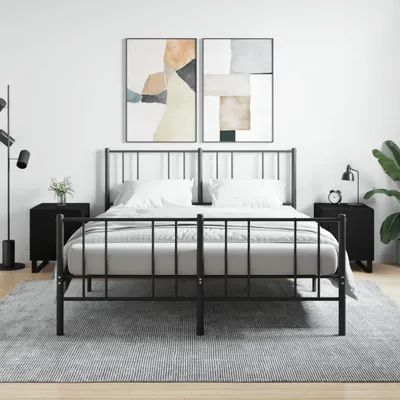 Obrázok produktu pre vidaXL Nočné stolíky 2 ks čierne 40x40x50 cm Drevo Materiál
