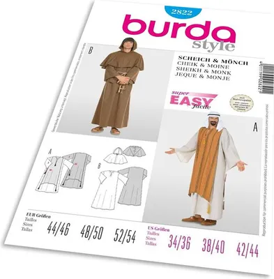 Obrázek produktu pro Střih Burda 2822 - Šejk, mnich, kaftan, kutna
