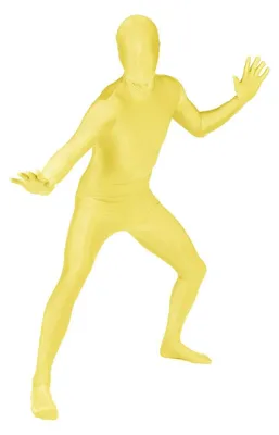 Produktbild von Morphsuits Gelber Morphsuit für Erwachsene, Ganzkörperanzug Herren Damen, Faschingskostüm - M (150cm-162cm)