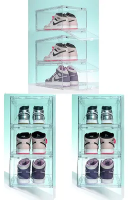 Productafbeelding van Stapelbare Transparante Schoenenkast met Magnetische Deur