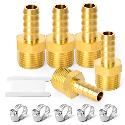 Produktbild von Luchtslangkopplung 1/2 Zoll auf 12 mm, mit 5 Slangklemmen, für Druckluft