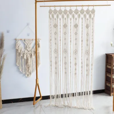 Macramé Wandbehang, handgeweven, 85x200 cm, katoen, Boho-Gardine