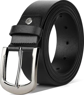 Obrázek produktu pro Černý nastavitelný kožený pásek pro muže 110 cm s 38 mm sponou