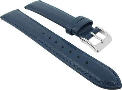 Produktbild von Uhrenarmband Leder Seidenkalb Blau Herzog 26707S, Stegbreite:22mm
